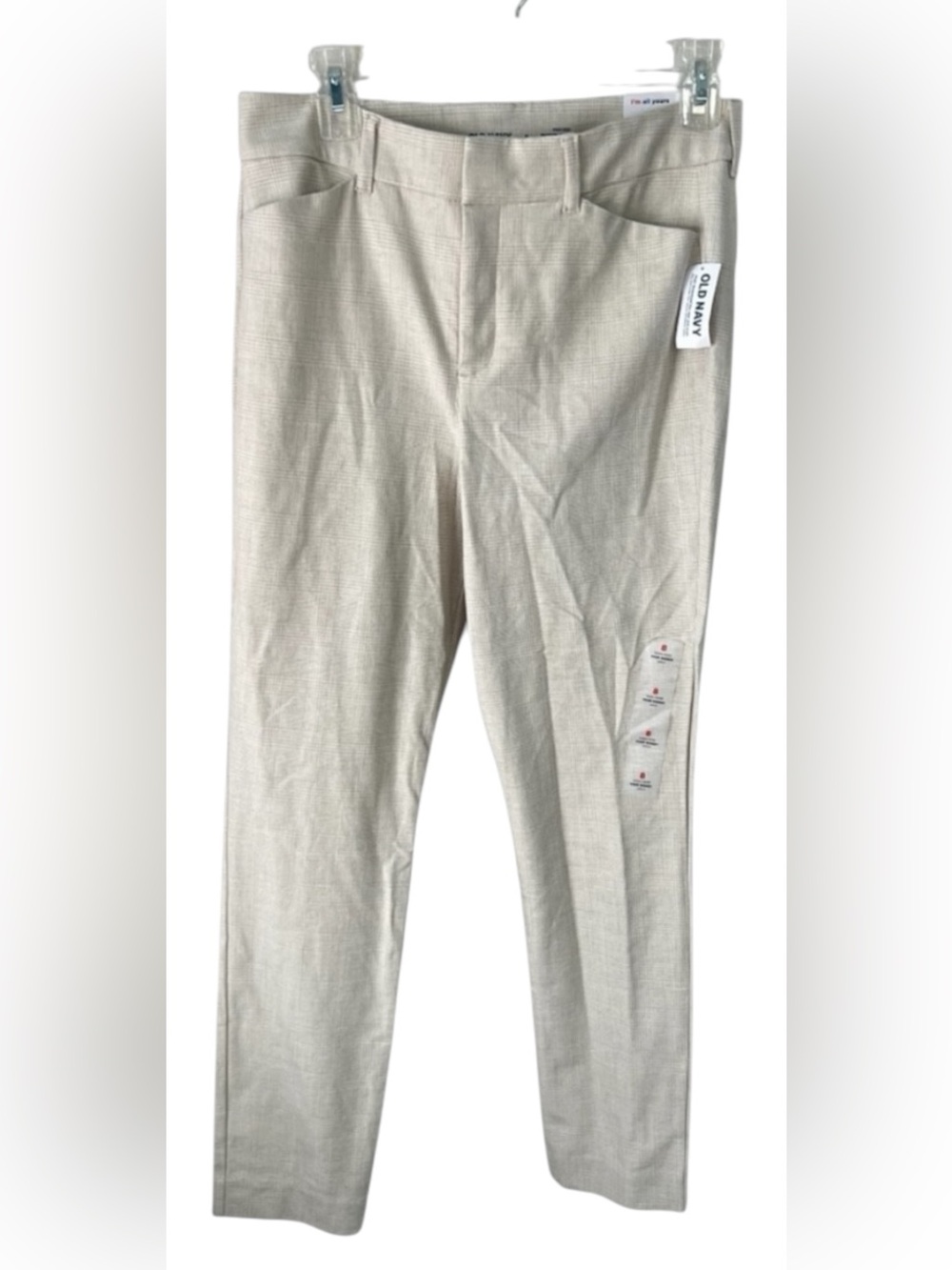 Old Navy High Rise Pixie Skinny Ankle Pant White Plaid Size 8